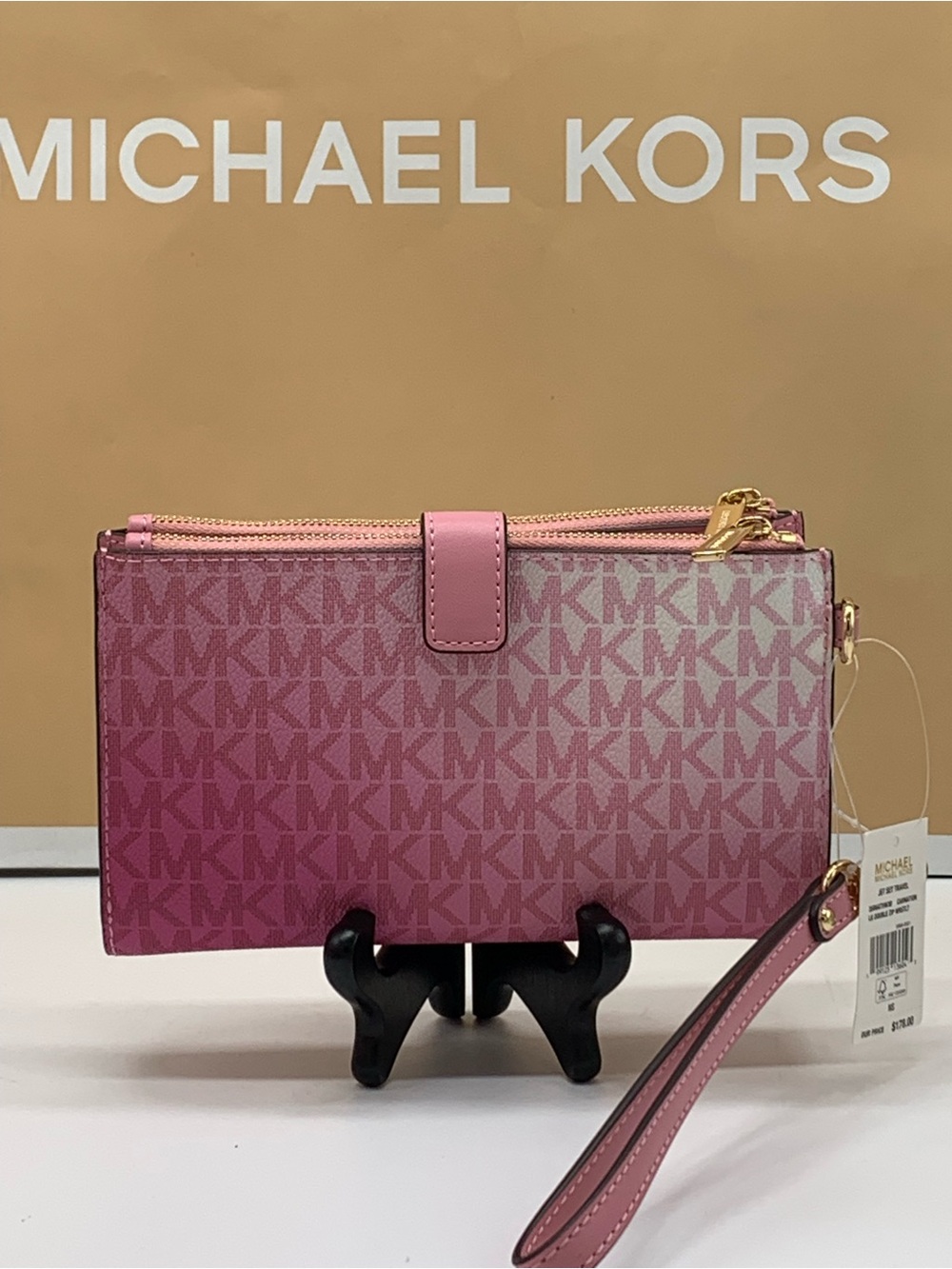 Michael Kors Cornation Ombré MK Logo Wristlet/ wallet with Gold Hardware - Picture 5 of 13